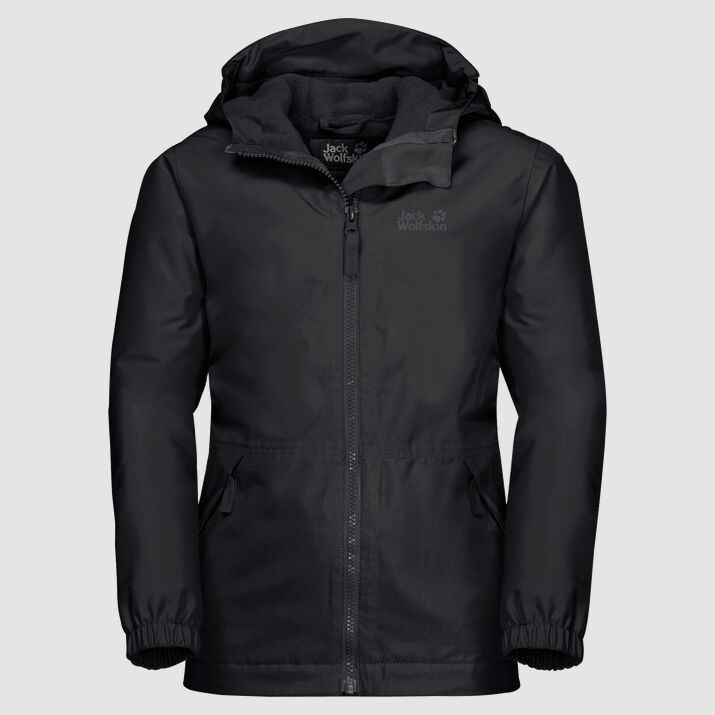 Chamarra Impermeable Jack Wolfskin Snowy Days Niños Negros Mexico-2357861